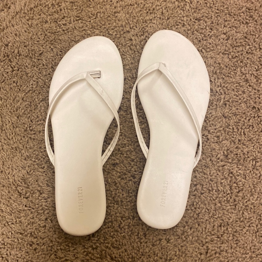 White Dress Flip flops